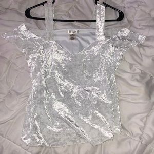 White velvet top